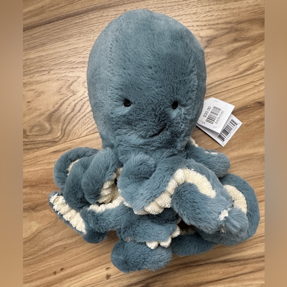 NWT Jellycat Little Storm Octopus Plush New Dark Teal Blue